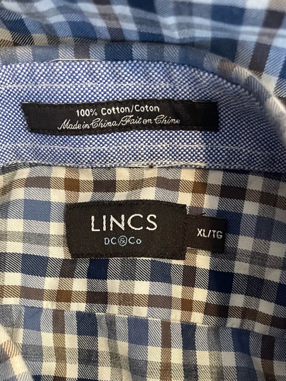 Lincs DC & co Blue and White Plaid Button-Down Shirt - Picture 2 of 10